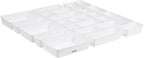 Mind Reader 25-Piece Drawer Organizer Set, Storage Trays for Kitchen, Bathroom, Office, Makeup, Jewelry & More, Junk Drawer Tray, Utensil Holder, Plastic, White