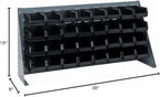 Quantum Storage Systems QBR-3619-230-18BK Ultra Bin Complete Bench Rack Package with 18 Ultra Bins, 36" x 8" x 19" , Black