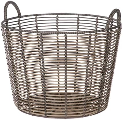Laundry Baskets Extra Large Round Poly Rattan Multipurpose Blanket Basket Storage Basket for College, Dorm, Family