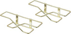MyGift Deluxe Wall Mounted Brass Tone Metal Wire Vertical Hanging Plate Holder Rack, Decorative Modern Minimalist Hangers for 10 Inch Collectible Plates, Set of 2