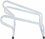 BOWERY HILL Freestanding 3-Bike Rack, Galvanized Steel, Silver Finish, 28.9 x 16.1 x 16.5 in, Space-Saving High-Low Design, Indoor/Outdoor Use, Stable Parking Stand for Garage, Warehouse, School