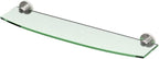 Gatco 4696 Channel Glass Shelf, Satin Nickel/Wall Mounted 20.13" x 5.25" Tempered/Floating Rectangle Glass Shelf for Bathroom