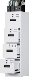 SUXXAN 4 Drawer File Cabinet, Metal Vertical File Storage Cabinet with Lock, Office Home Steel File Cabinet for A4 Letter/Legal Size, Assembly Required