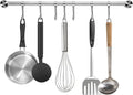 15.6 Inch Wall Mounted Pots and Pans Hanging Rack, 304 Stainless Steel, Rust Resistant, Space Saving, Easy Installation, 7 Sliding Hooks, 1 Pack