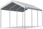 ADVANCE OUTDOOR 10x20 ft Heavy Duty Carport, Adjustable Height Garage Car Canopy Party Tent Boat Shelter, Gray