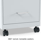Staples 2-Drawer Vertical File Cabinet, Letter Size Documents, Lockable & Mobile, 18" D x 14" W x 26.3" H, Gray