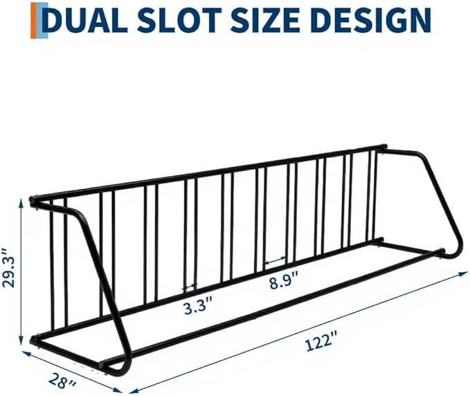 Floor Bike Rack,Sigle-Side 10-Bike Rack 122"L,Grid Bike Rack In Ground,Freestanding Bicycle Floor Parking Stand,Stand Bike Racks for Garages Streets Yards Bike Events