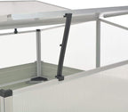 Medium Greenhouse 39.4 x 39.4 x 30.3 in Anthracite Galvanized Steel Frame with Polycarbonate Panels for Outdoor Garden Patio Balcony