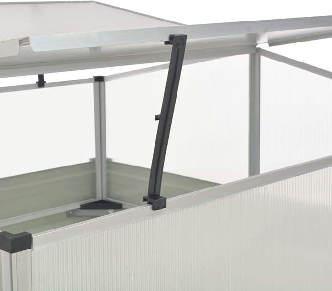 Medium Greenhouse 39.4 x 39.4 x 30.3 in Anthracite Galvanized Steel Frame with Polycarbonate Panels for Outdoor Garden Patio Balcony