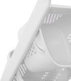 TFCFL Rolling Laundry Sorter, 2 Layers Laundry Basket Clothes Storage Cart with Hanging Bar, Storage Organizer Kitchen Shelf Fruit Stand with Rack for Household Bathroom Kitchen Bedroom (White)