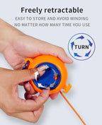 Retractable Camping Clothesline, Adjustable Travel Laundry Rope, Heavy Duty Washing Line with 20 Clothespins & 10 Stoppers for Indoor/Outdoor, Camping, Travel, Courtyard, 33ft (Orange 26ft)