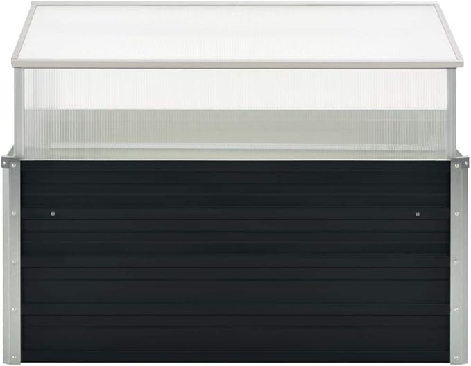 Medium Greenhouse 39.4 x 39.4 x 30.3 in Anthracite Galvanized Steel Frame with Polycarbonate Panels for Outdoor Garden Patio Balcony