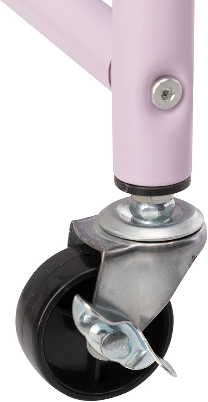 ALIMORDEN Laundry Cart with Clothes Rack, Rolling Laundry Butler with Wire Storage Rack，Purple