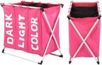 JEOZBM Laundry Sorter, 600D 3 Bag Rolling Storage Laundry Hamper, Dirty Clothes Storage Basket, Large Foldable Laundry Sorter Cart
