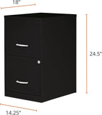 2 Drawer Locking Filing Cabinet | Pre-Assembled Steel Construction | Space-Saving Design is Perfect for Home and Small Office | Letter-Size | Assembled in North America