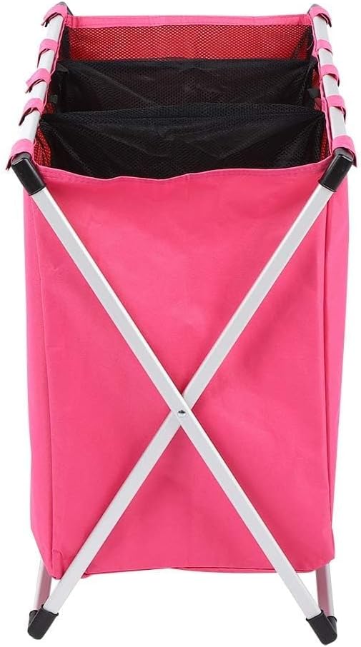 JEOZBM Laundry Sorter, 600D 3 Bag Rolling Storage Laundry Hamper, Dirty Clothes Storage Basket, Large Foldable Laundry Sorter Cart