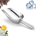 Set of 1 Ice Scoop, Stainless Steel Kitchen Ice Scoop for Canisters or Ice Maker, Food Scoops for Canisters, Freezer, Flour, Dry Foods, Coffee Beans, Pop Corn, Pet Dog Cat Food (Stainless Steel-M)