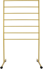 Scarf Organizer, 7-Tier Metal Scarf Display Stand with Wheels, Freestanding Scarf Display Rack, Retail Store Towel Rack, Ties Belt Pants Hanging Rack, for Boutique Display, Home (Gold-7 Rods)