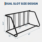 Floor Bike Rack,Single-Side 5-Bike Rack 60" L,Grid Bike Rack In Ground,Freestanding Bicycle Floor Parking Stand,Stand Bike Racks for Garages Streets Yards Bike Events