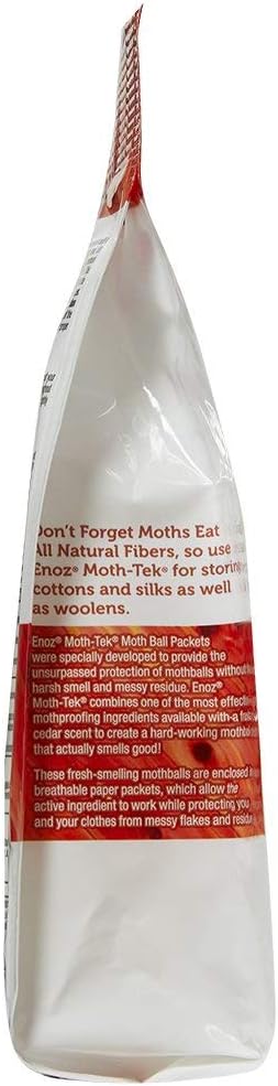 Enoz Moth Ball Packets - Ceder Scented Kills Clothes Moths, Carpet Beetles, and Eggs and Larvae