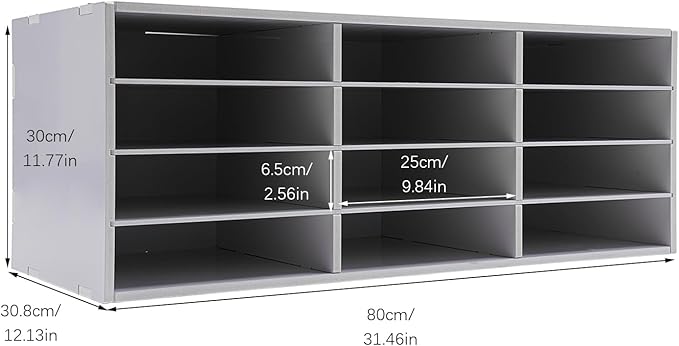 12 Compartments Paper Organizer for Desk, Desk Literature Organizer, Student Mailbox for Classroom, Desktop Bill Paper Storager File Sorter for Home Office Classroom