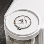 25 Lbs Rice Container with Measuring Cup, Upgraded Built-in Fresh Box, Cereal Dispenser Storage with Lids for Home Kitchen Pantry Rice Soybean Corn And large grain grains-White