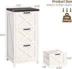 3 Drawer Tall File Cabinet, Farmhouse Vertical Filing Cabinet Fits Letter/A4 Size, Wood File Cabinets Printer Stand for Home Office, Living Room, White and Black