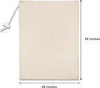4 Pack Reusable Laundry Bags - 100% Cotton Multi Purpose Travel Laundry Bag - Durable & Machine Washable - Large Laundry Bag 28 x 36"