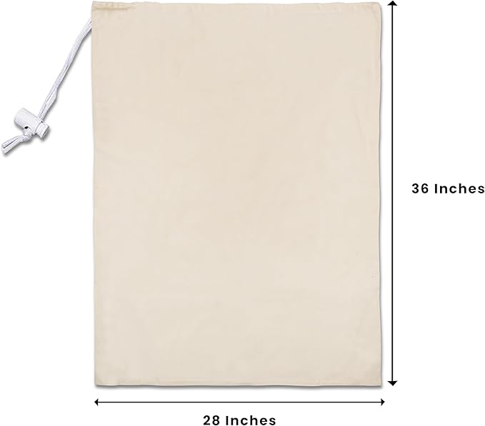 4 Pack Reusable Laundry Bags - 100% Cotton Multi Purpose Travel Laundry Bag - Durable & Machine Washable - Large Laundry Bag 28 x 36"
