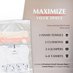 GENIE SPACE Premium Vacuum Storage Bags for Clothes, Bedding and Travel, Small Size 24x16 Inches, Airtight, Odor-Proof and Reusable Space Saver Bags with Double Zipper Seal, 6-Pack with Hand Pump