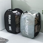 2pcs Pop Up Mesh Laundry Hamper Room Collapsible Storage Bin Lightweight Basket For College Dorm Home Travel Camping (Pink & Mint blue)