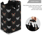 Gothic Butterfly Skull Laundry Basket for College Dorm,50L Collapsible Portable Laundry Hamper Storage Basket for Toys Clothes Organizer