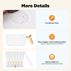 Cereal Dispenser, 6-grid Adjustable Compartment Size Grain Dispenser, 6 in 1 Clear Rice Dispenser w/ Hopper, 10kg/22.05lb Grain Storage Container, Sealed Granular Dry Food Dispenser, 16.54*6.5*14.17in