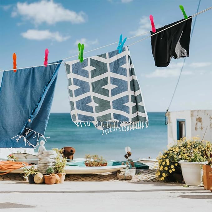 NZKNP 48Pcs Plastic Clothes Pins Heavy Duty, Laundry Clips for Drying Clothes, Beach Towel Clips