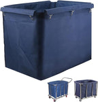 Industrial Laundry Cart Replacement Bag, Removable Waterproof Liner Bag, Waterproof High Capacity Thickened Commercial Cloth Cleaning Cart Bag, for Rolling Laundry Basket, Laundry Cart(Blue)