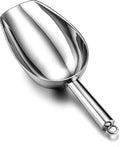 TeamFar Stainless Steel Ice Scoop, Small Metal Food Candy Scoop for Kitchen Bar Party Wedding - 5 Ounces