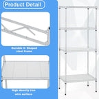 PayLessHere | 4-Tier Wire Shelf | 18"x12"x44" | Chrome | Adjustable Racks | Heavy-Duty Storage Shelves, Holds Upto 600 lbs | Rust-Resistant, No-Tool Assembly | for Home, Garage Shelving