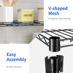 PayLessHere | 5-Tier Wire Shelf | 21"x11"x48" | Black | Adjustable Racks | Heavy-Duty Storage Shelves, Holds Upto 750 lbs | Rust-Resistant, No-Tool Assembly | for Home, Garage Shelving
