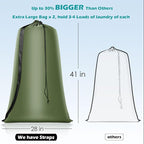 Heavy Duty Laundry Bag 2 Pack XL Nylon Laundry Bags with Straps, Washable Large Dirty Clothes Organizer with Drawstring Closure, Travel Washing Bag Fit a Laundry Hamper or Basket