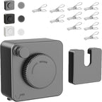 JXKNKSR-Telescopic Clothesline Indoor and Outdoor, Heavy-Duty Laundry Line, Wall Mounted, Safety Lock System (Gray+10Clothes Pins)