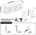 Retractable Clothesline - Heavy Duty 44lb Dual 304 Stainless Lines,16.7ft Anti-Sag Design,Install for Indoor/Outdoor Use (White, Dual Lines)