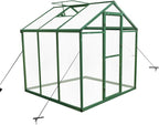 6x6 FT Outdoor Greenhouse, Polycarbonate Greenhouse with Raised Base and Aluminum Frame,Heavy-Duty Walk-in Greenhouses with Air Vent for Patio, Backyard,Lawn(6x6 FT)