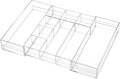 1 Pcs Acrylic Desk Drawer Organizer 9'' up to 16'' x 12'' x 2.2'' Expandable Drawer Organizer Trays with 10 Adjustable Compartments Clear Desk Accessories for Makeup Office Bathroom