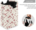 Dog Paw Bone Laundry Basket for College Dorm,50L Collapsible Portable Laundry Hamper Storage Basket for Toys Clothes Organizer