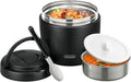 Thermo Food Jar for Hot Food Adults 32OZ Soup Thermo Lunch Containers Wide Mouth Vacuum Insulated Stainless Steel Leakproof Bento Box with Spoon (Black)