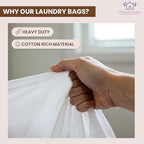 LFH Home Cotton Canvas Large Laundry Bag with Handle, Heavy Duty Drawstring Closure Washable Laundry Bags, School Travel, Home, Hotel, College Dorm, Organizer Sack, Toy Clothes 20x30 (Pack of 6)-White