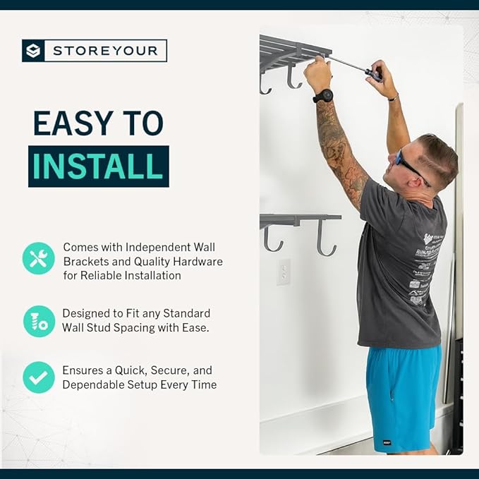 StoreYourBoard Heavy Duty Garage Shelf Wall Mount 1ft x 4ft – Wall-Mounted Shelving for Storage & Organization – Heavy Duty Garage Shelves for Tools, Bins, & Equipment – Holds 400 lbs – Gray