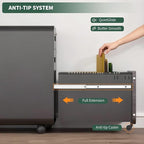 3 Drawer Mobile File Cabinet with Lock,Rolling Under Desk Storage Organizer,Fits A4/Letter/Legal Files, Metal Frame with Wheels for Home & Office