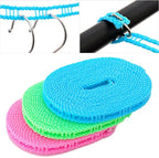 3 Pack of ALINNA Windproof Nylon Clothesline Pink Blue Green Colors Adjustable Clothes Drying Rope Travel Clothes Line Portable Laundry Line for Indoor Outdoor Camping Home Hotel(5m/16.4ft)
