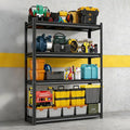45.3''W Garage Shelving Heavy Duty 4-Tier Adjustable Storage Shelves Unit,2800 LBS Metal Utility Rack Shelf for Industries, Warehouses, Basement,Black (54.3''H x 45.3''W x 15.7''D)